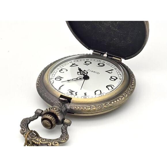 Fishing Pocket Watch – Vintage Look Perfect Angler's Gift, Bronze Detailing - Picture 3 of 10